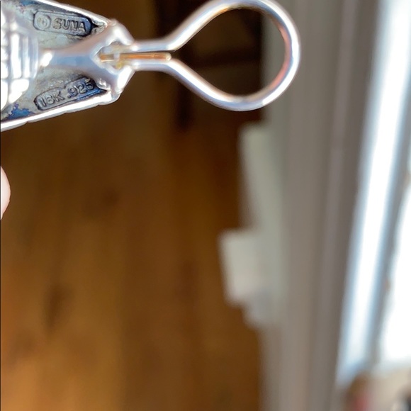 18k gold & Sterling Silver earrings - Picture 5 of 5